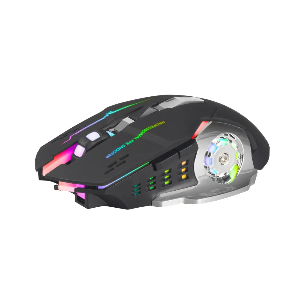 Wireless Computer Gaming Mouse, Mice With LED Backlit, Ergonomic Gamer Mouse With 6 Silent Buttons, 3 Adjustable DPI for PC