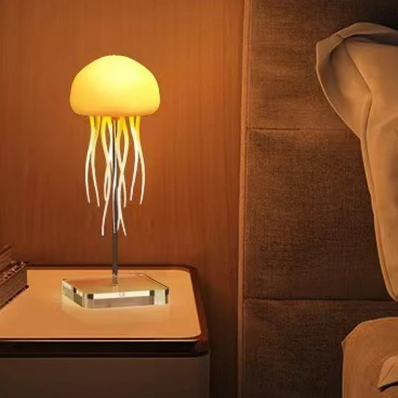 3D Movable Jellyfish Lamp USB Smart Voice Control Dimmable Color-Changing Creative Night Light Ocean Anime Light Sign Ornaments