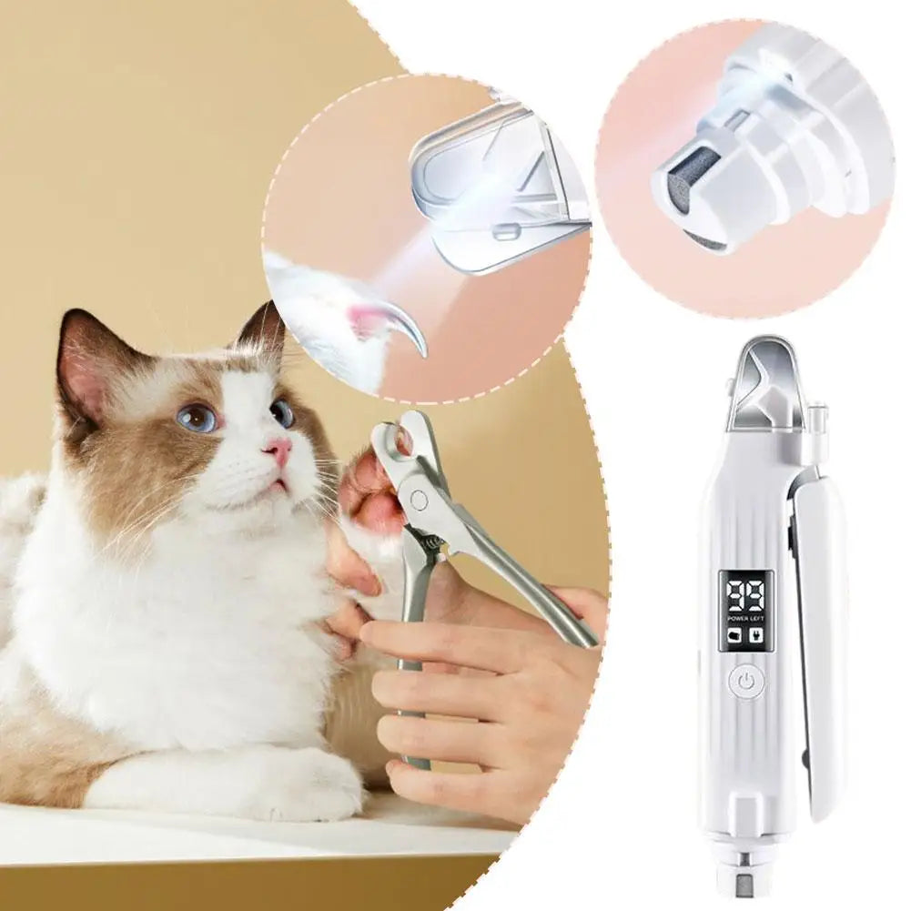 Electric 2-in-1 Pet Nail Clipper Cat Nail Clipper Dog Electric Nail Polisher Animal Multifunctional Finger Pet Nail Trimmer