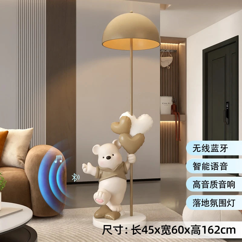 Home Decor 162CM Luminous Love Bear Statue Floor Decor Nordic Living Room Large Animal Sculpture Art Ornament Housewarming Gift
