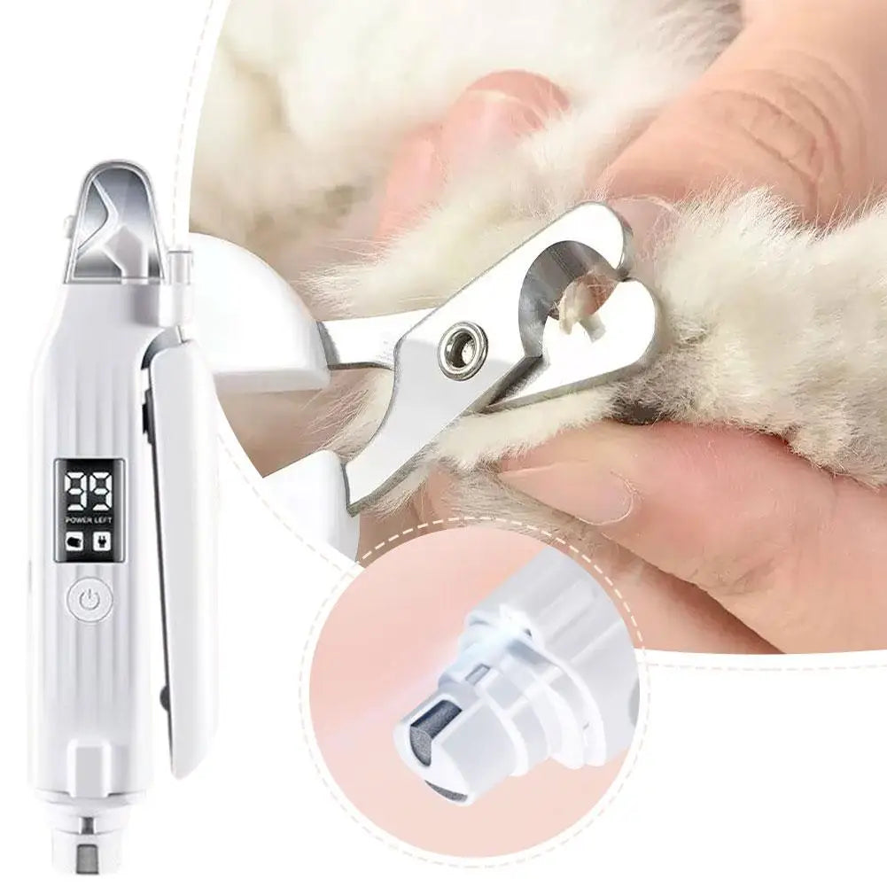 Electric 2-in-1 Pet Nail Clipper Cat Nail Clipper Dog Electric Nail Polisher Animal Multifunctional Finger Pet Nail Trimmer