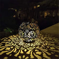 HOMEFISH Outdoor Solar Iron Art Hanging Light Hollow LED Waterproof Landscape Projection Lamp for Garden Decor