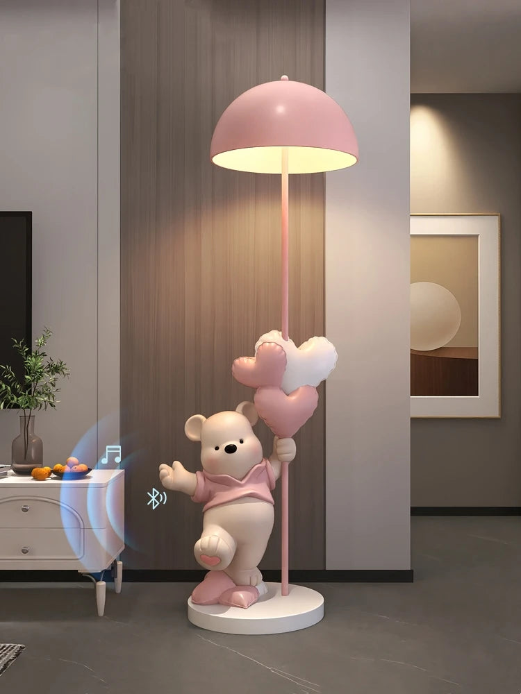 Home Decor 162CM Luminous Love Bear Statue Floor Decor Nordic Living Room Large Animal Sculpture Art Ornament Housewarming Gift