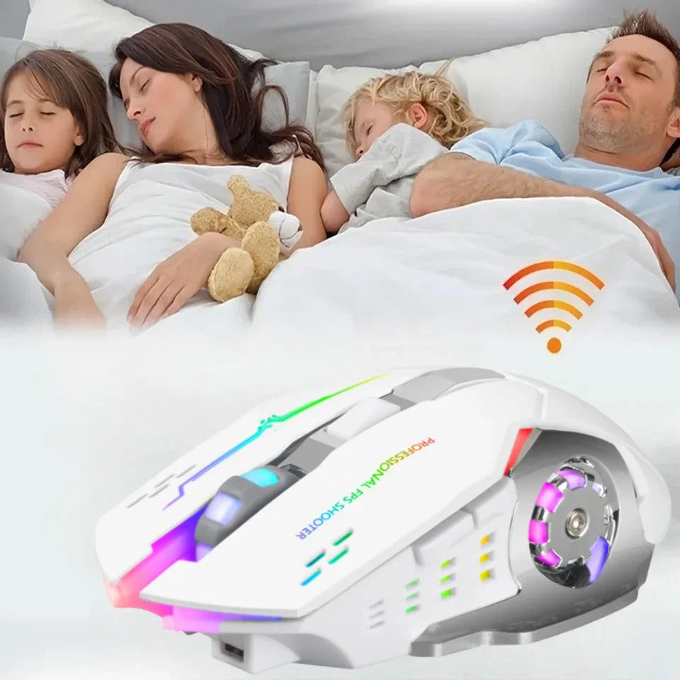 Wireless Computer Gaming Mouse, Mice With LED Backlit, Ergonomic Gamer Mouse With 6 Silent Buttons, 3 Adjustable DPI for PC