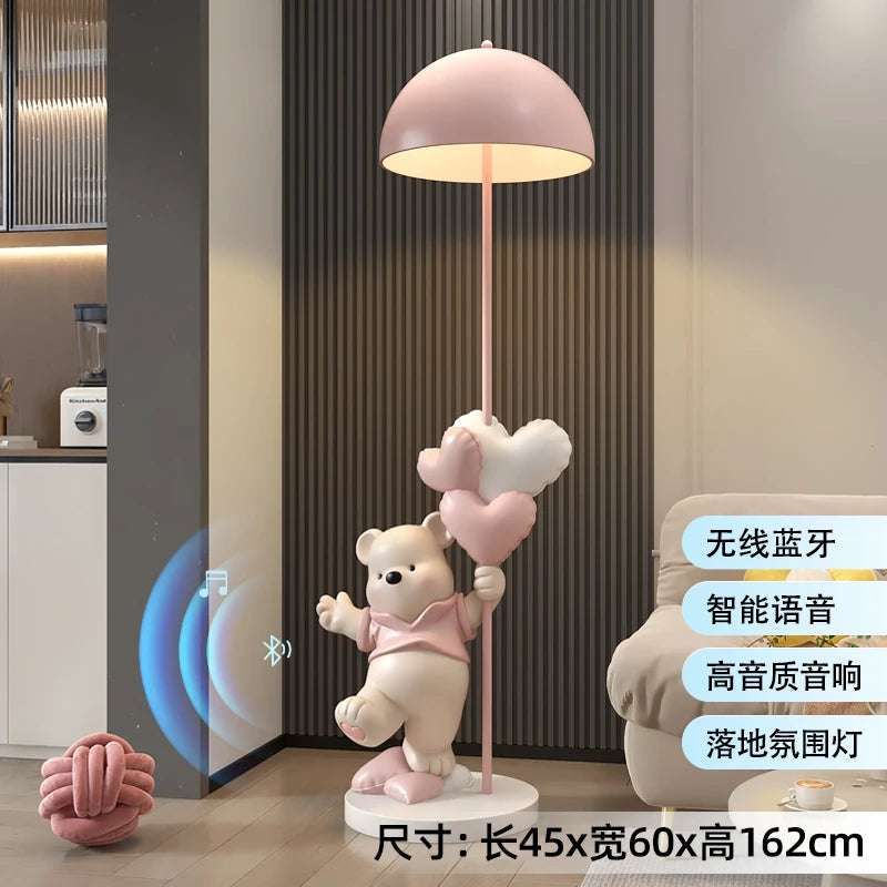 Home Decor 162CM Luminous Love Bear Statue Floor Decor Nordic Living Room Large Animal Sculpture Art Ornament Housewarming Gift
