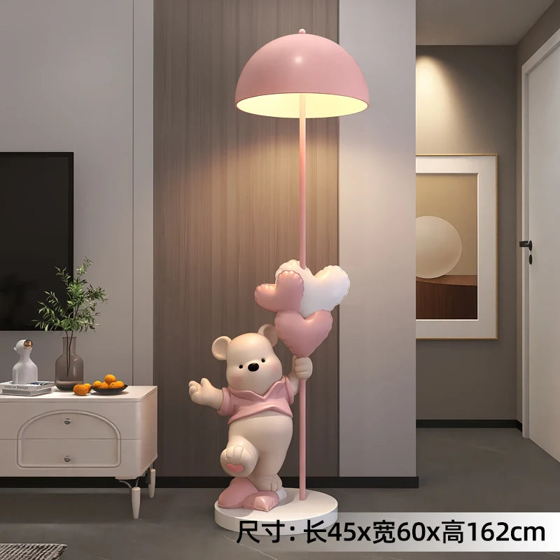 Home Decor 162CM Luminous Love Bear Statue Floor Decor Nordic Living Room Large Animal Sculpture Art Ornament Housewarming Gift