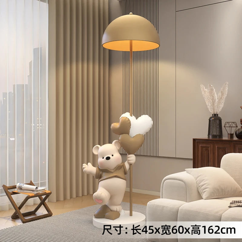 Home Decor 162CM Luminous Love Bear Statue Floor Decor Nordic Living Room Large Animal Sculpture Art Ornament Housewarming Gift